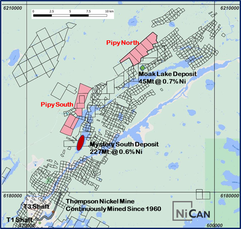 Figure 1: NiCANâ€™s Land Position at the Pipy Project in Thompson Manitoba