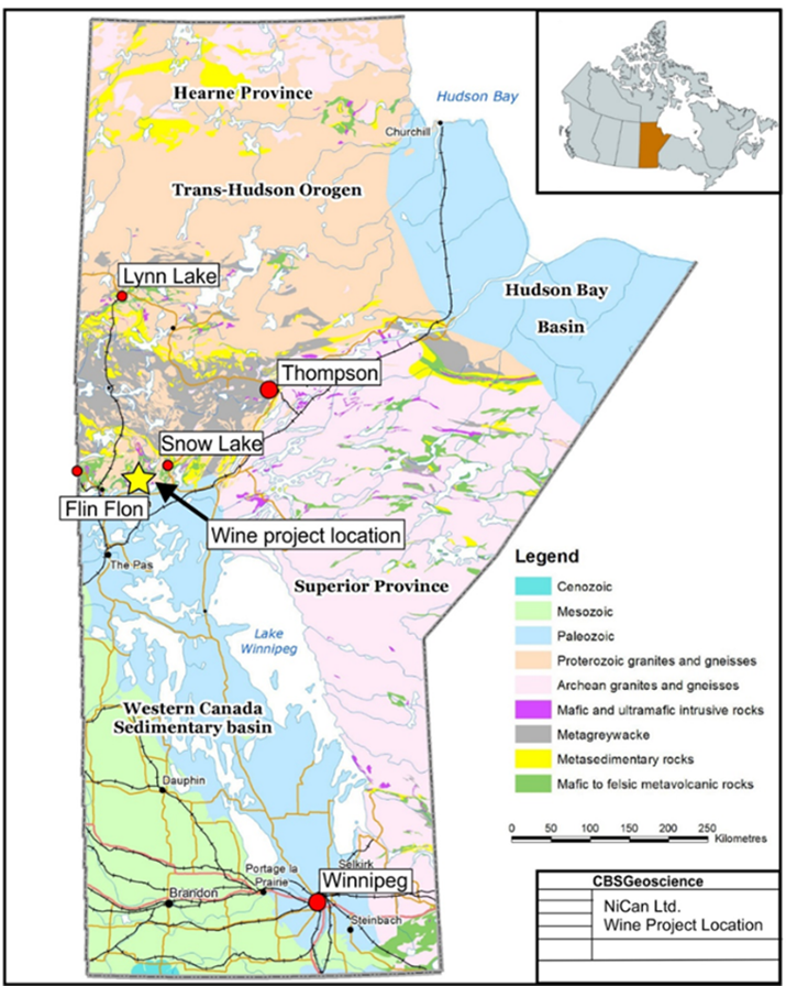 Figure 2: Wine Project Location, Manitoba, Canada