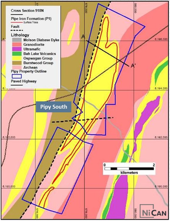 Figure 3: Interpreted Geological Plan of the Pipy South Property