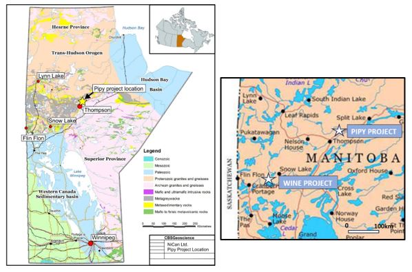 Figure 5: NiCANâ€™s Project Locations in Manitoba, Canada