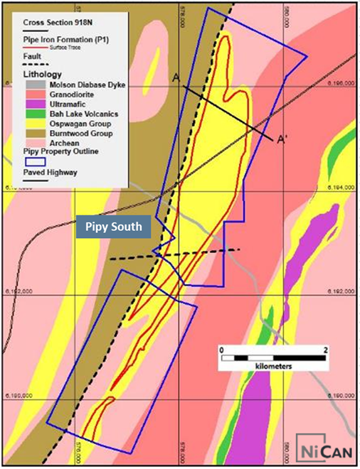 Figure 3: Interpreted Geological Plan of the Pipy South Property