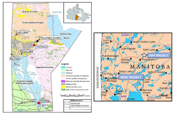 Figure 8: NiCAN’s Project Locations in Manitoba, Canada